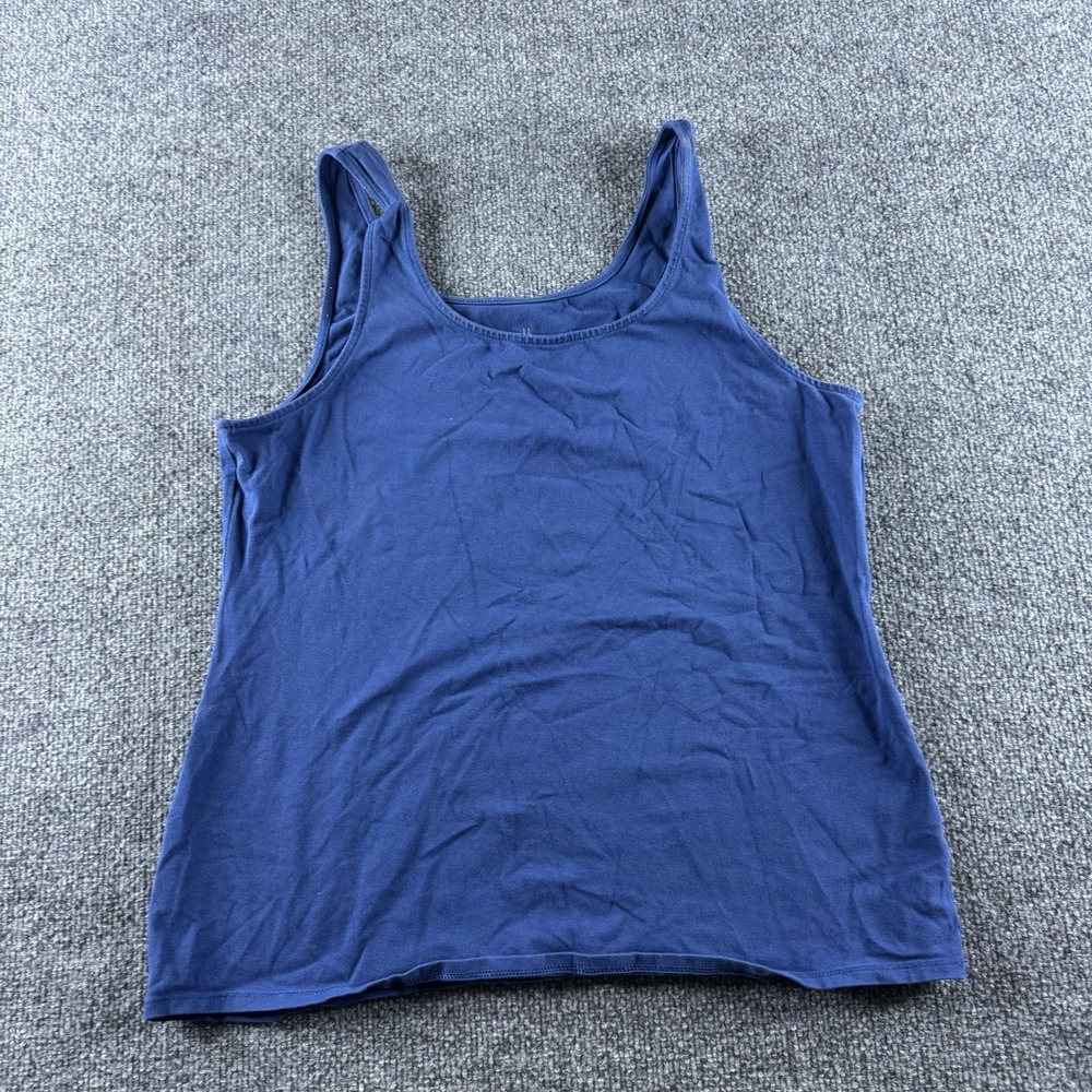 J. Jill Perfect Tank Top Womens XL Blue Scoop Neck Cotton Spandex Jersey